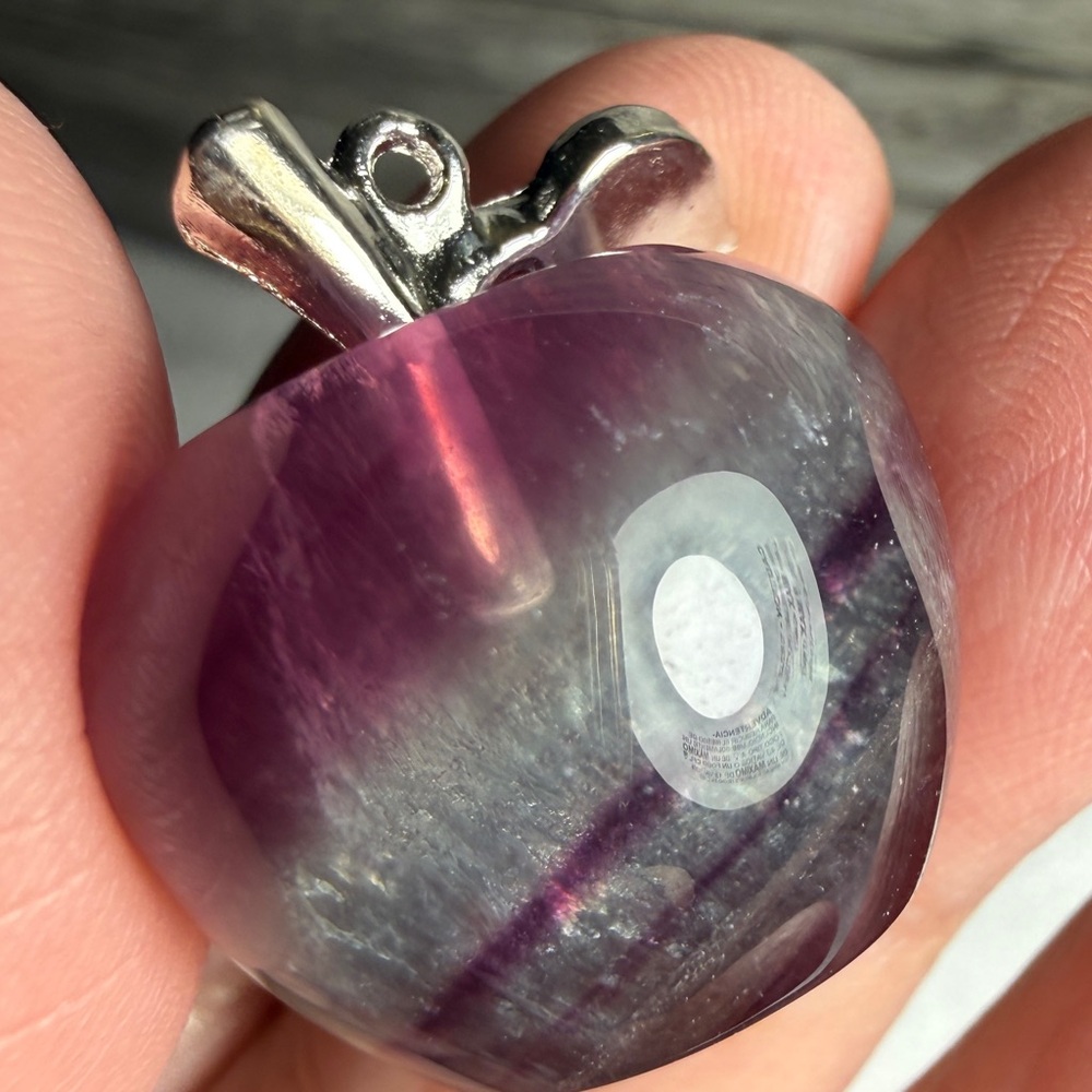 Set of 5 pcs Rainbow Fluorite Crystal Mini Apple Carvings "Genius Stone" - Picture 7 of 10